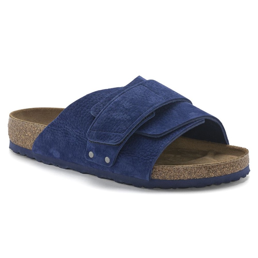 Birkenstock Kyoto Indigo Nubuck Leather Regular Width Hard Footbed | Sandals