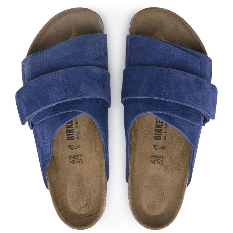 Birkenstock Kyoto Indigo Nubuck Leather Regular Width Hard Footbed | Sandals