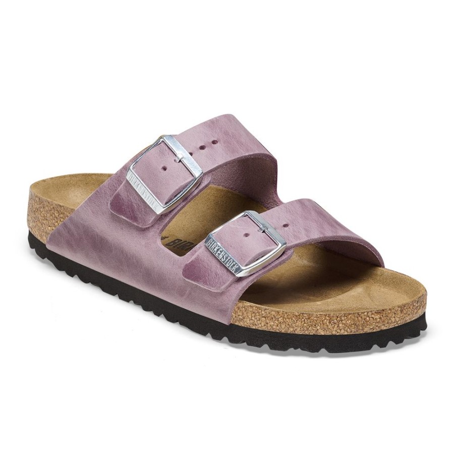 Birkenstock Arizona Lavender Oiled Leather Regular Width Hard Footbed | Sandals