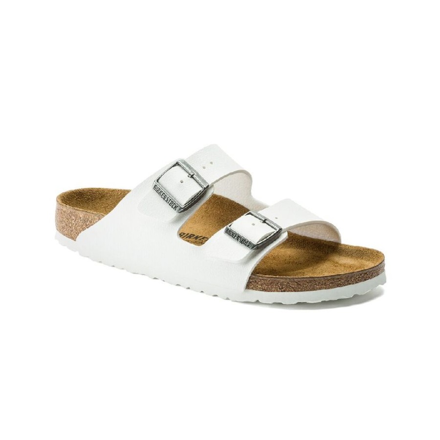 Birkenstock Arizona Birko-Flor White Regular Width Hard Footbed | Sandals