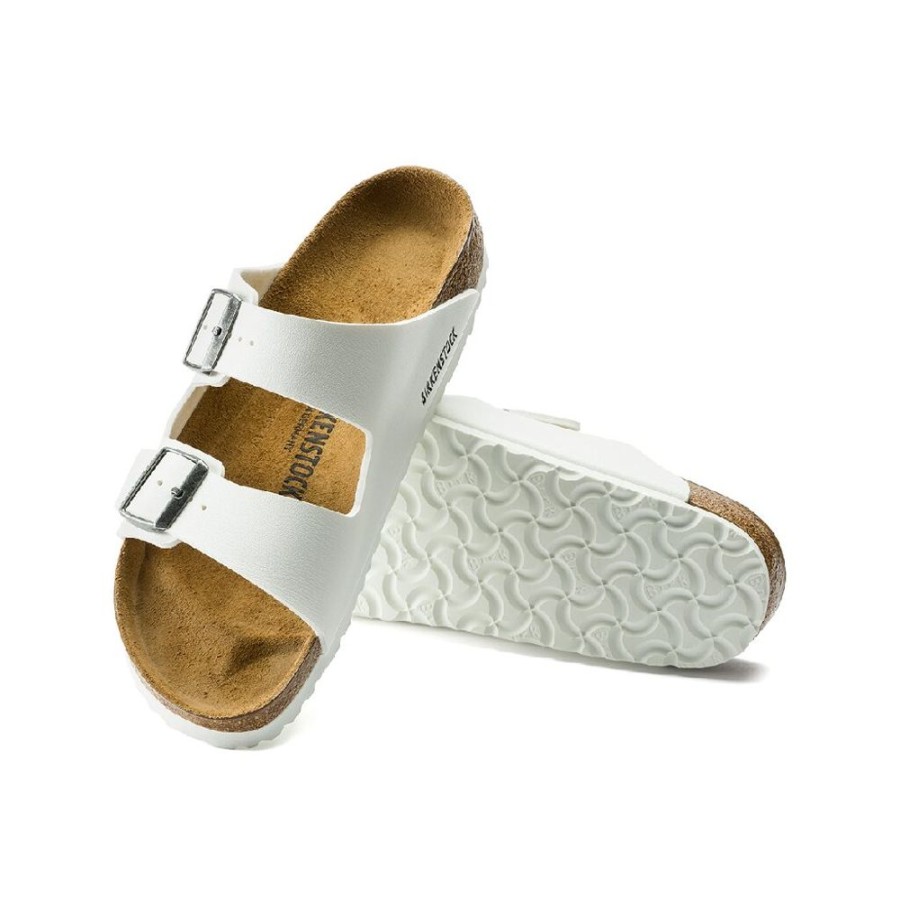 Birkenstock Arizona Birko-Flor White Regular Width Hard Footbed | Sandals