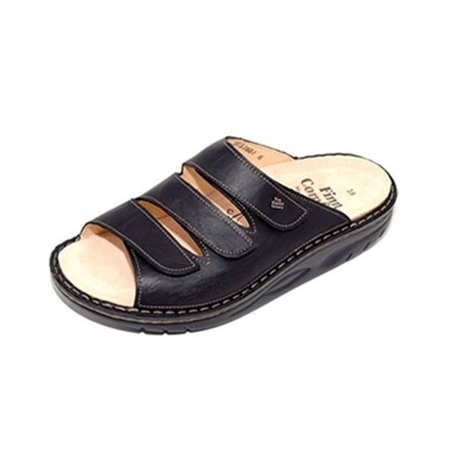 Finn Comfort Andros Black Plisseelight | Sandals