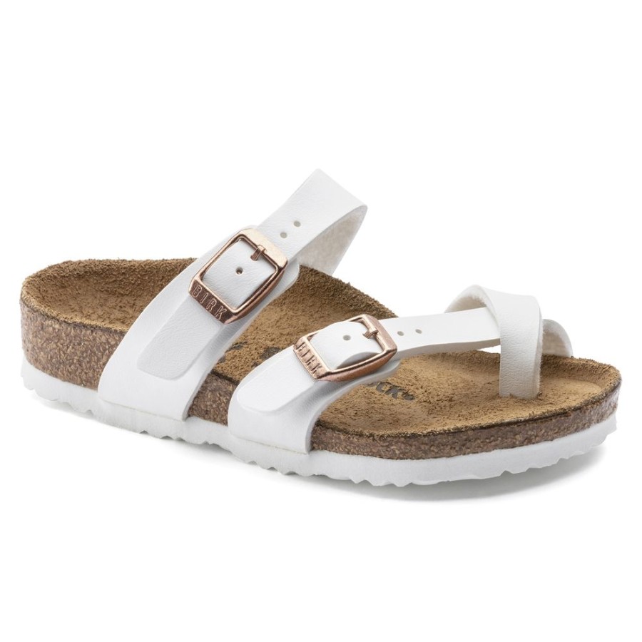 Birkenstock Mayari Kid'S White Birko-Flor Narrow Width Hard Footbed | Girls