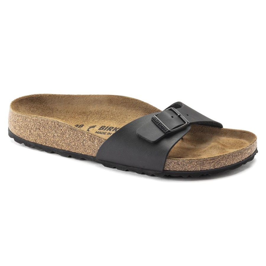 Birkenstock Madrid Black Birko-Flor Narrow Width Hard Footbed | Sandals