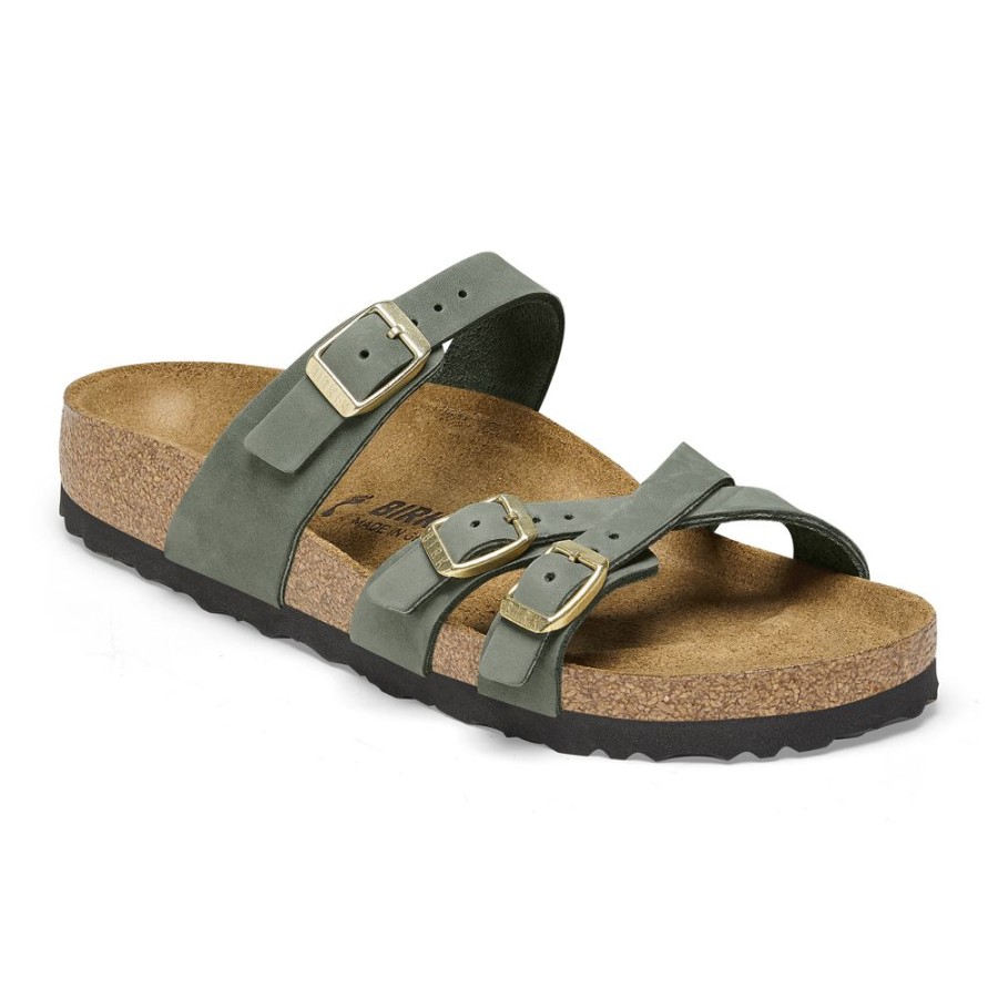 Birkenstock Franca Thyme Nubuck Leather Regular Width Hard Footbed | Sandals