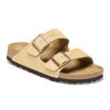 Birkenstock Arizona Latte Cream Suede Leather Regular Width Hard Footbed | Sandals