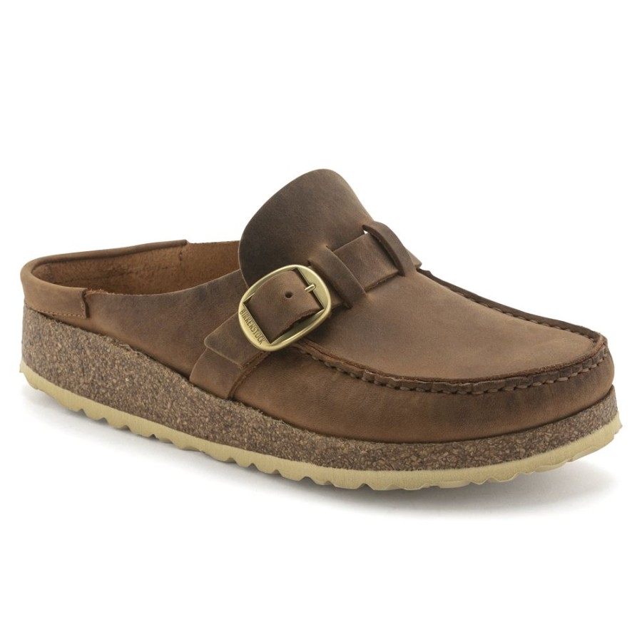 Birkenstock Buckley Cognac Oiled Leather Regular Width | Casual