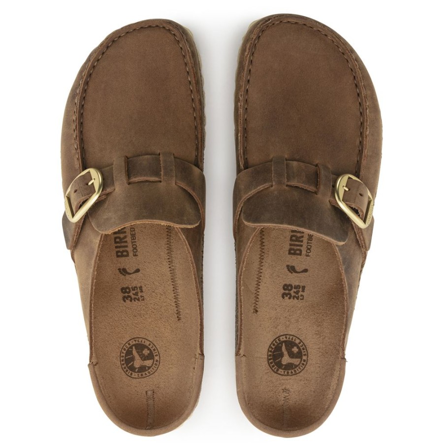 Birkenstock Buckley Cognac Oiled Leather Regular Width | Casual