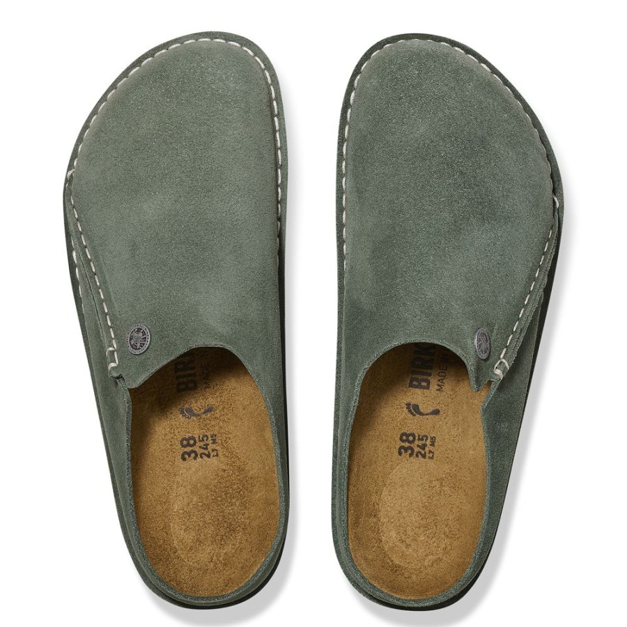 Birkenstock Zermatt Thyme Suede Leather Narrow Width | Clogs