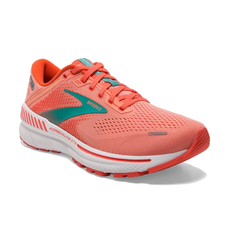 Brooks Running Adrenaline 22 Coral Latigo Bay White Women'S | Athletic