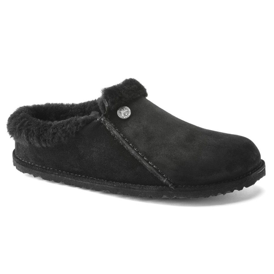 Birkenstock Zermatt Shearling Black Suede Regular Width | Slippers