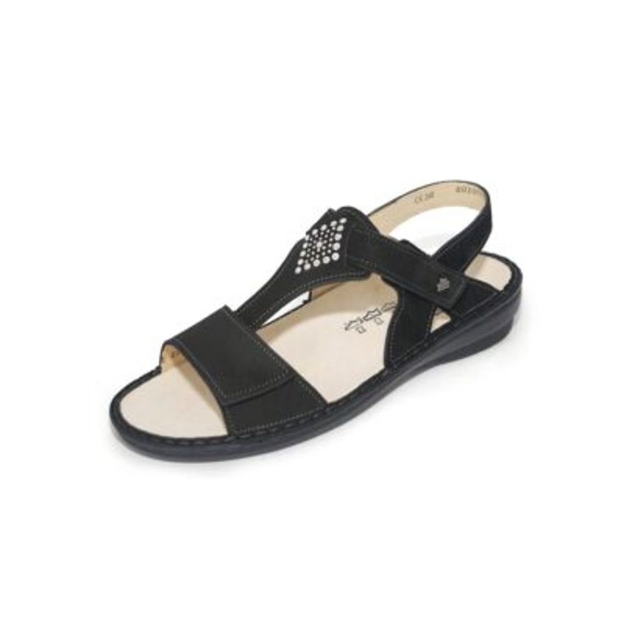 Finn Comfort Calvia Black Nubuck | Sandals