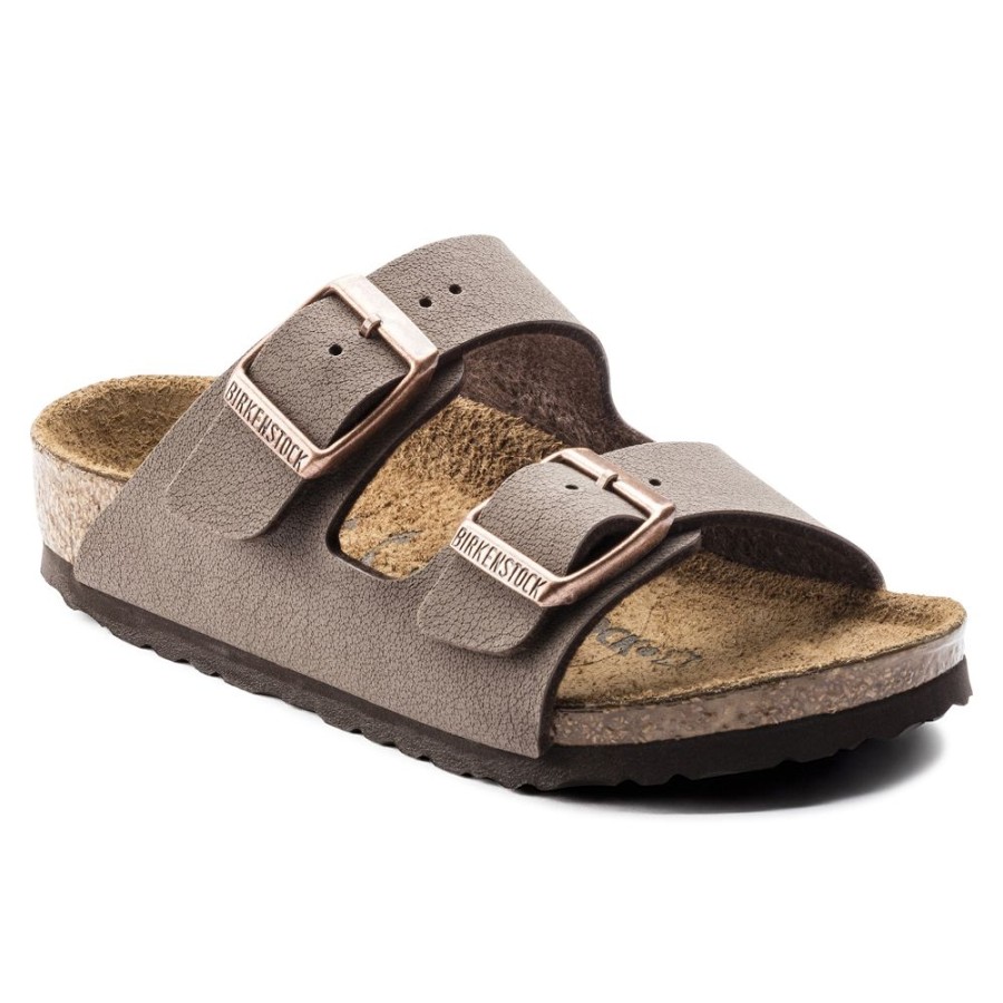 Birkenstock Arizona Kid'S Mocha Birkibuc Narrow Width Hard Footbed | Girls