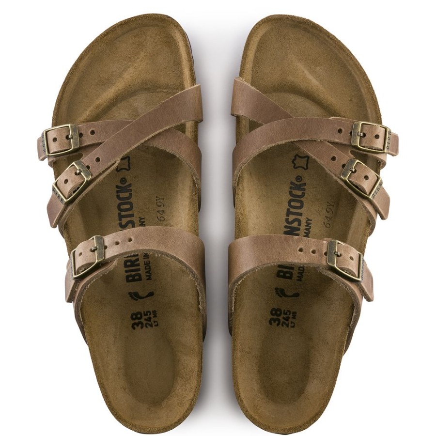 Birkenstock Franca Tobacco Oiled Leather Regular Width Hard Footbed | Sandals