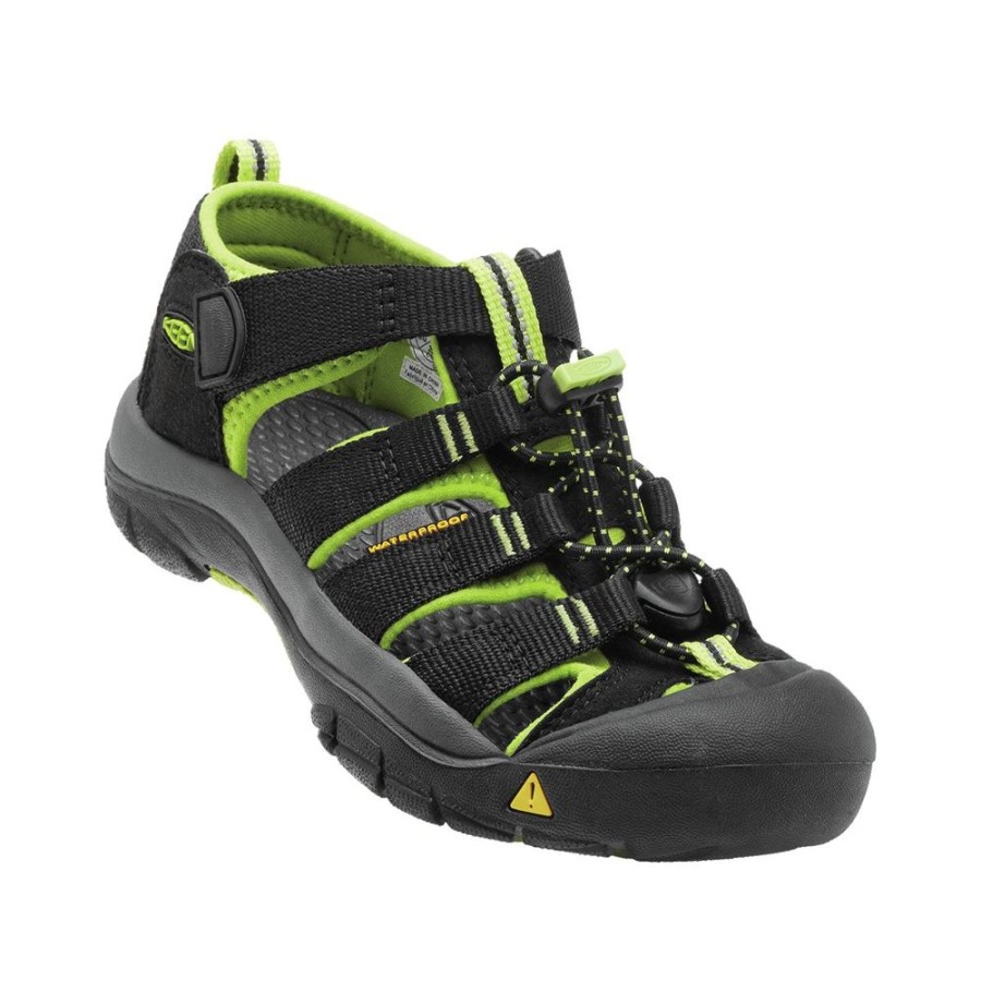 Keen Newport H2 Black Lime Green | Girls