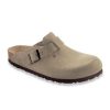 Birkenstock Boston Taupe Suede Leather Regular Width | Clogs