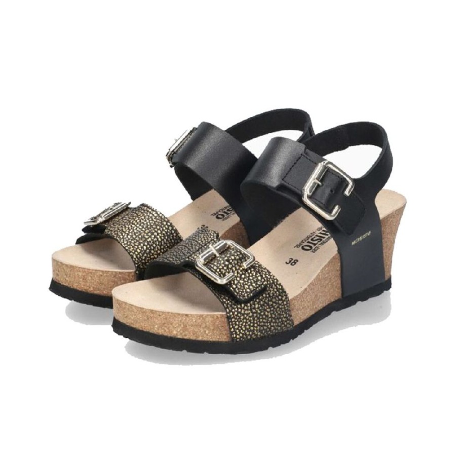 Mephisto Lissandra Black Gold Women'S | Sandals