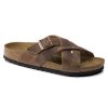 Birkenstock Lugano Tobacco Oiled Leather Regular Width Hard Footbed | Sandals