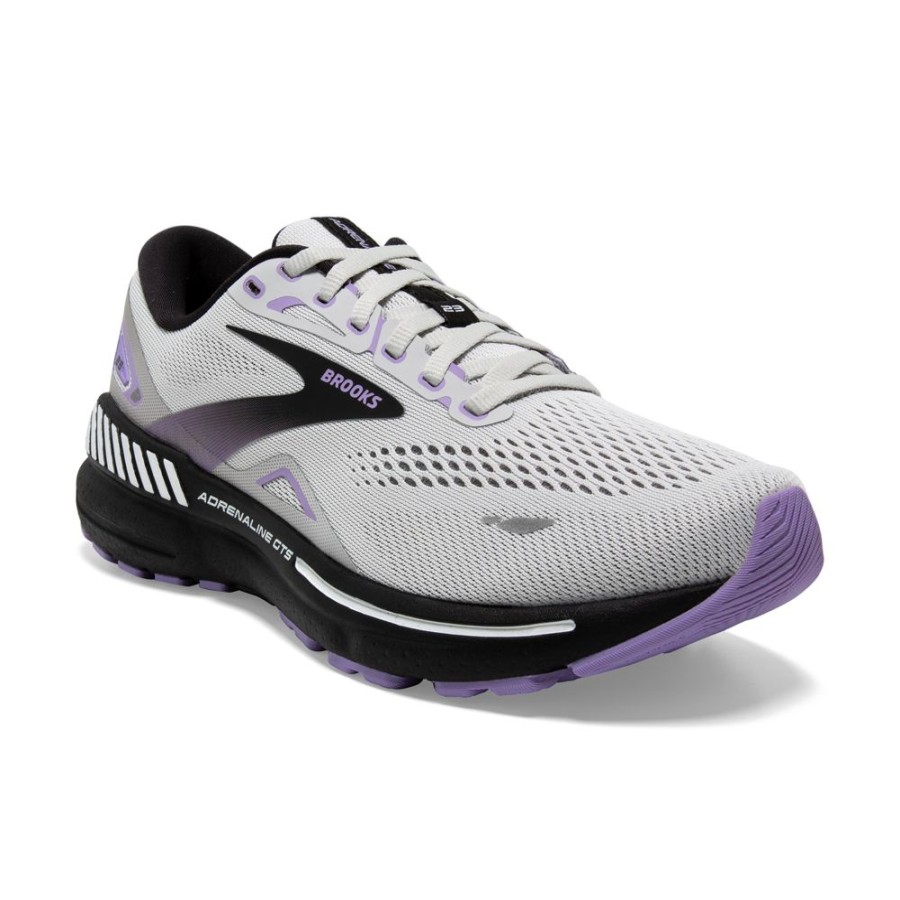 Brooks Running Adrenaline 23 Grey Black Purple Women'S | Athletic