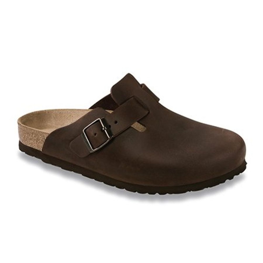 Birkenstock Boston Habana Oiled Leather Regular Width Hard Footbed | Clogs