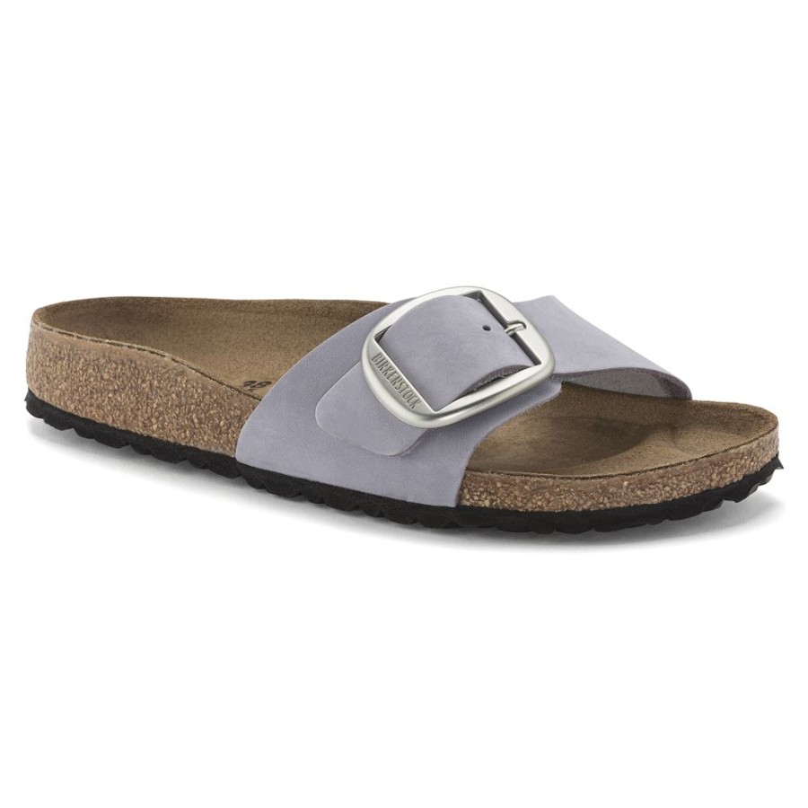 Birkenstock Madrid Big Buckle Purple Fog Nubuck Leather Narrow Width Hard Footbed | Sandals