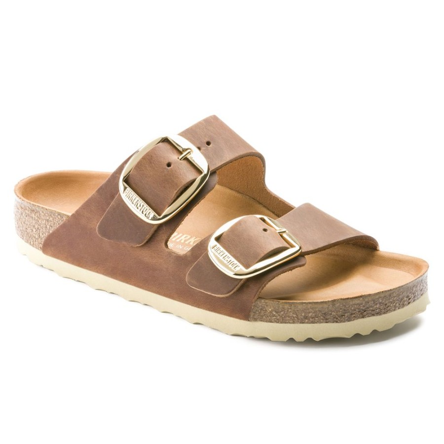 Birkenstock Arizona Big Buckle Cognac Oiled Leather Regular Width | Sandals