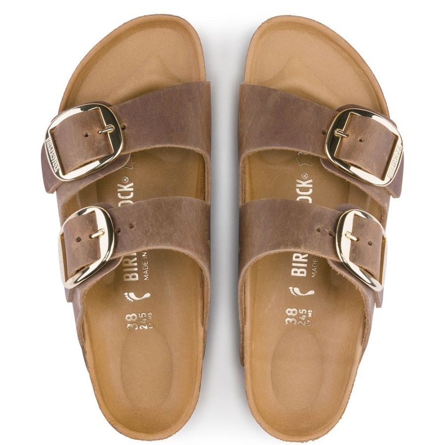 Birkenstock Arizona Big Buckle Cognac Oiled Leather Regular Width | Sandals