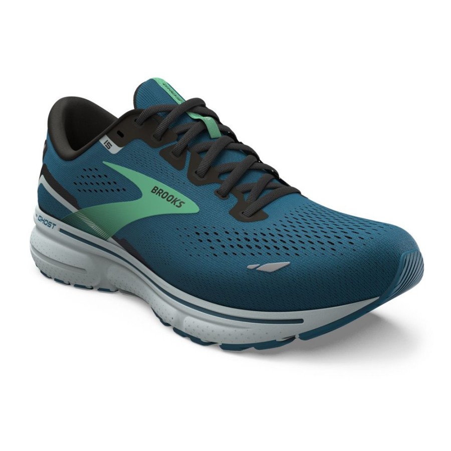 Brooks Running Ghost 15 Moroccan Blue Black Spring Bud Men'S | Athletic