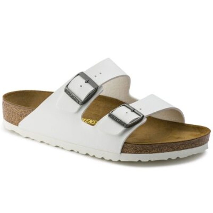 Birkenstock Arizona Birko-Flor White Regular Width Hard Footbed | Sandals