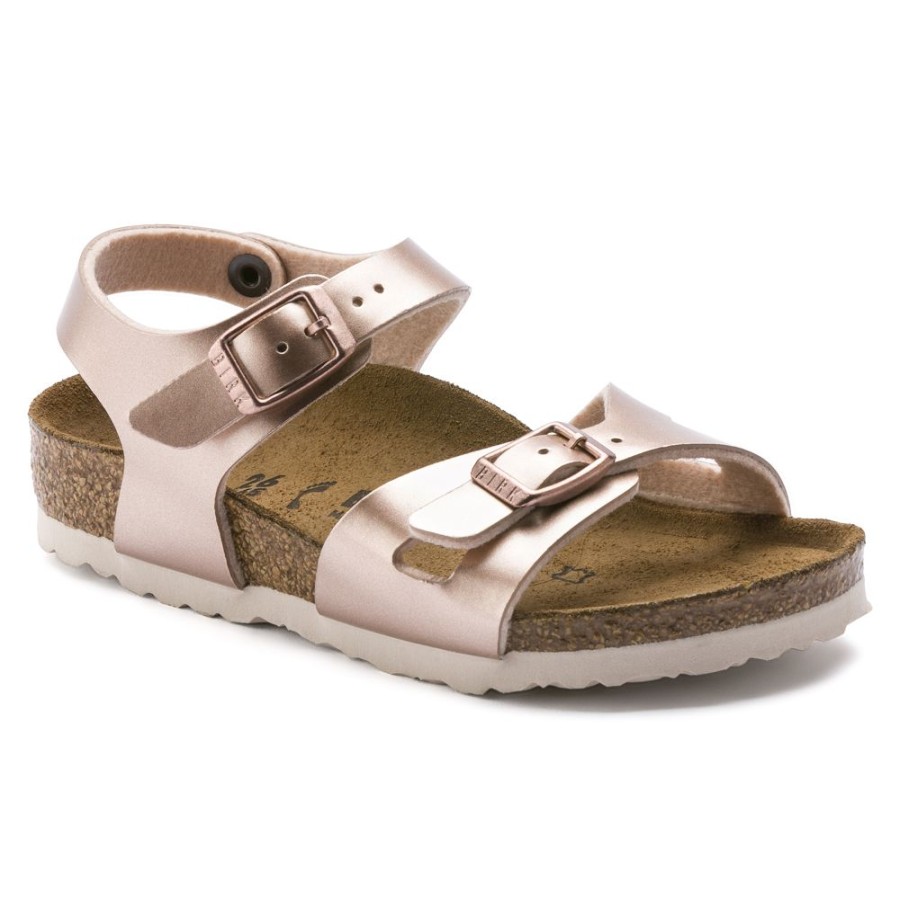 Birkenstock Rio Kid'S Electric Metallic Copper Narrow Width | Girls