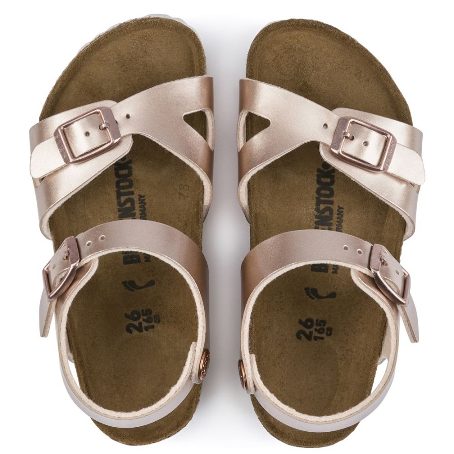 Birkenstock Rio Kid'S Electric Metallic Copper Narrow Width | Girls