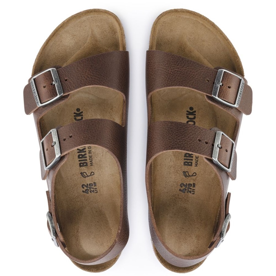 Birkenstock Milano Vintage Wood Roast Regular Width Hard Footbed | Sandals