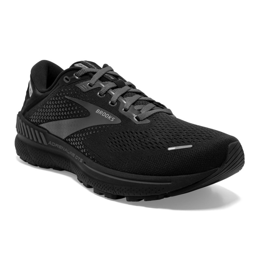 Brooks Running Adrenaline 22 Black Black Ebony Men'S | Athletic