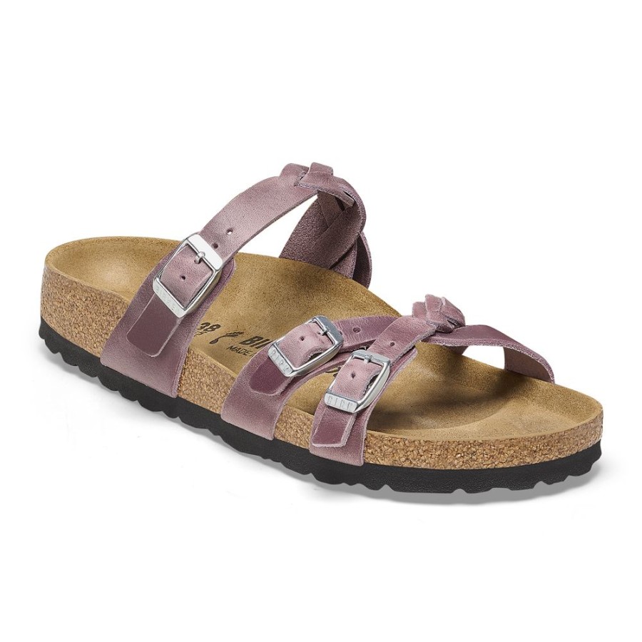 Birkenstock Franca Braid Lavender Oiled Leather Regular Width Hard Footbed | Sandals