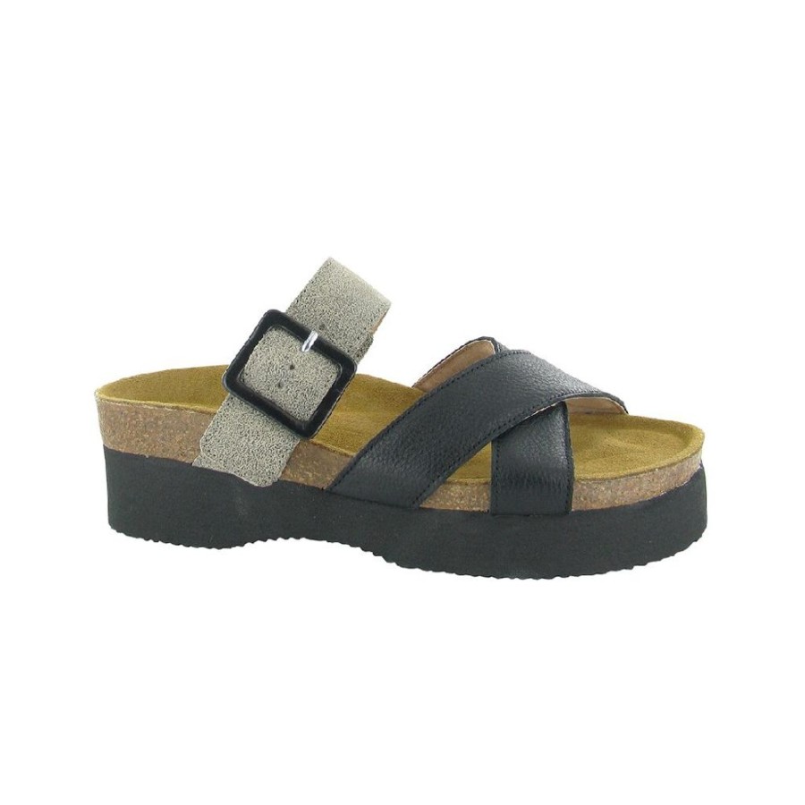 Naot Juliette Soft Black Speckled Beige Leather | Sandals