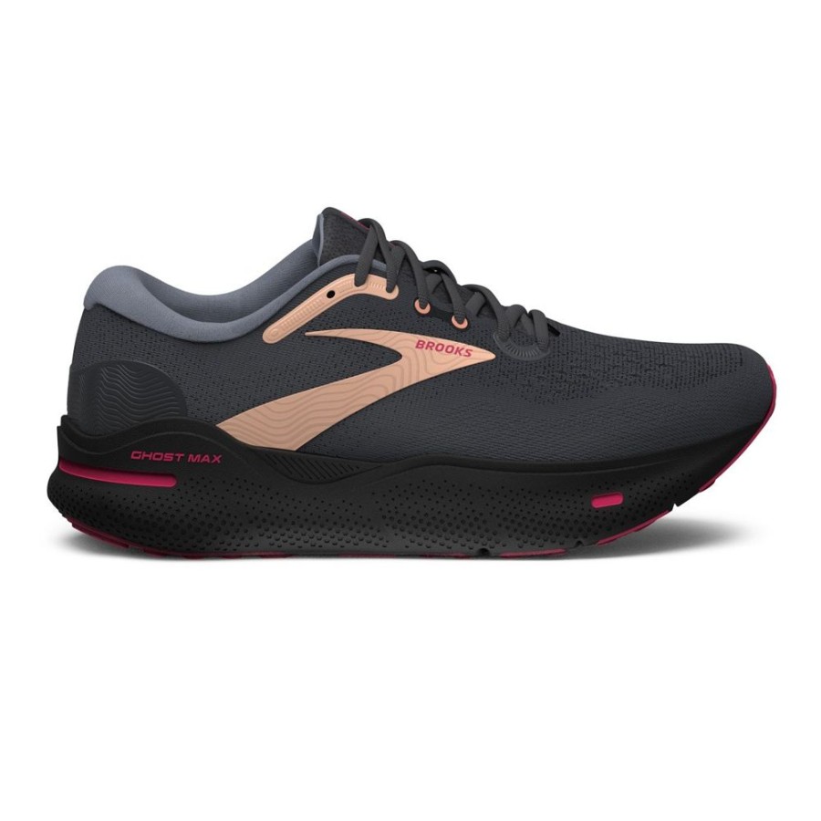 Brooks Running Ghost Max Black Papaya Raspberry Women'S | Athletic