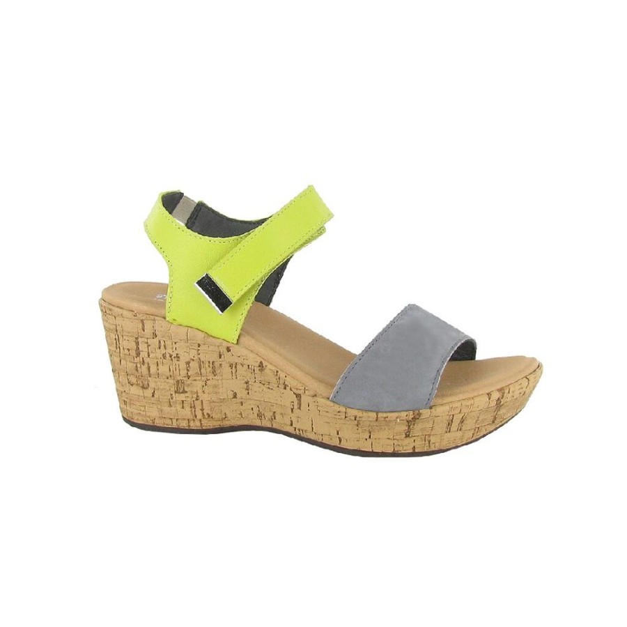 Naot Summer Smoke Grey Soft Lime Leather | Sandals