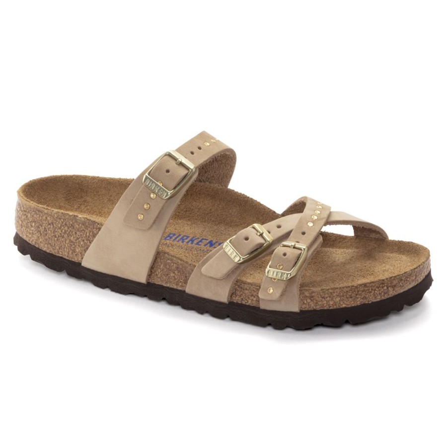 Birkenstock Franca Rviets Sandcastle Nubuck Leather Regular Width Soft Footbed | Sandals