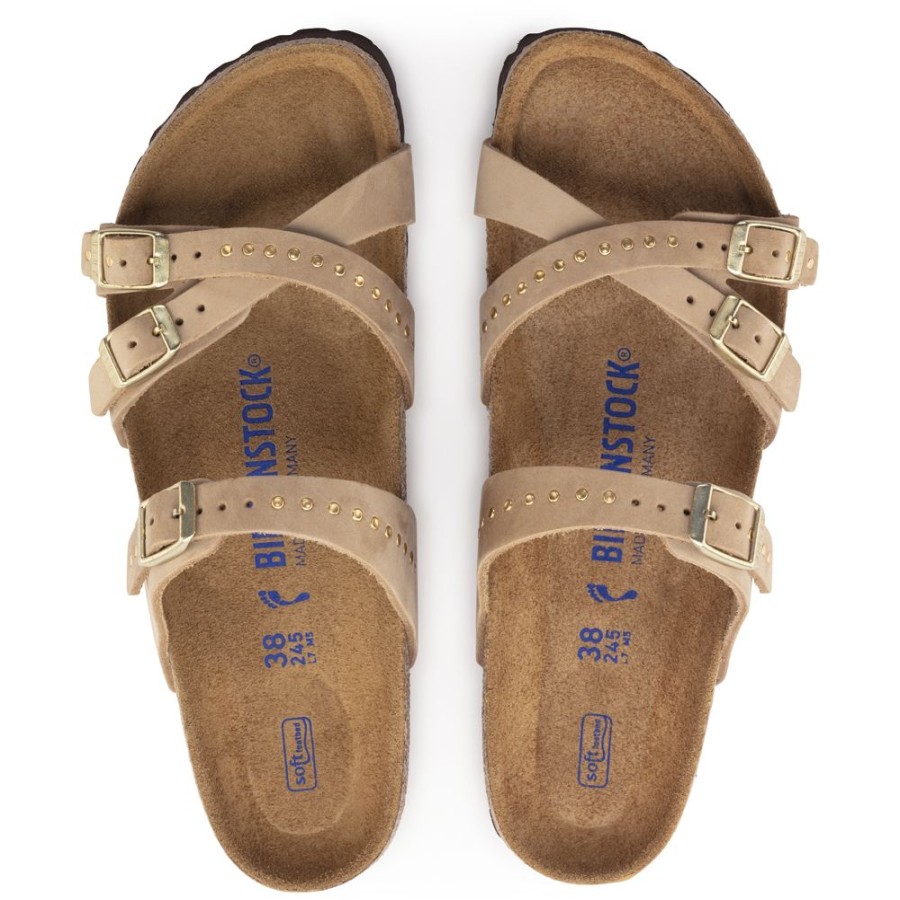 Birkenstock Franca Rviets Sandcastle Nubuck Leather Regular Width Soft Footbed | Sandals