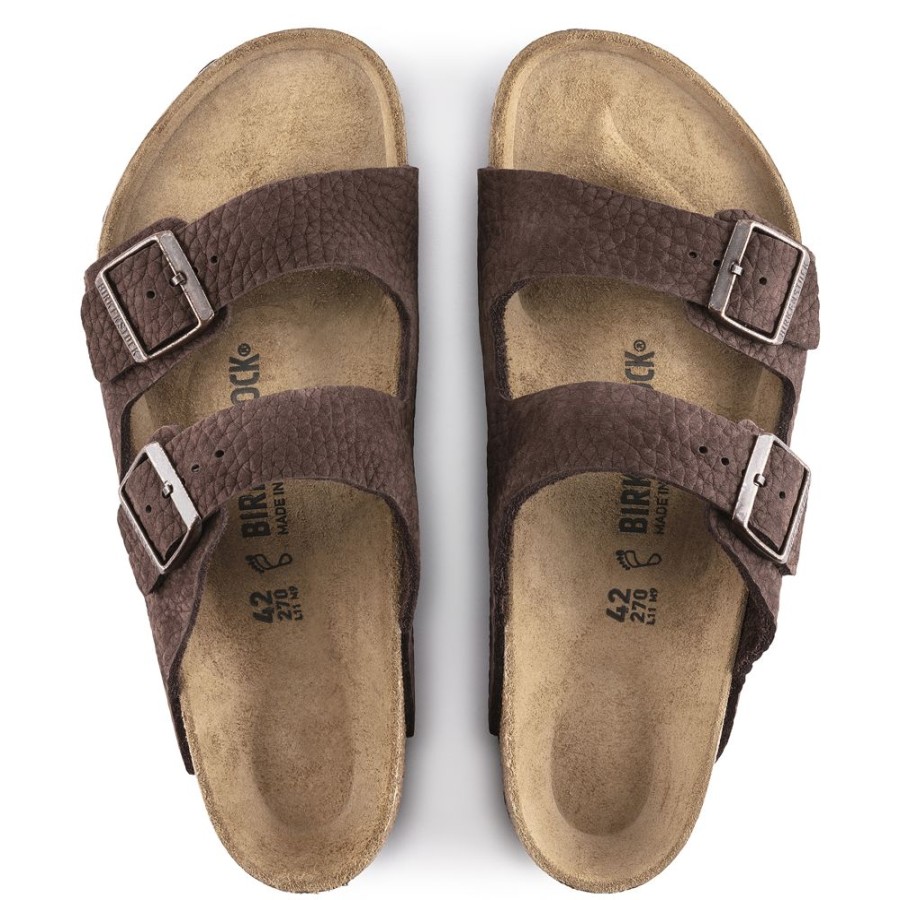 Birkenstock Arizona Desert Buck Roast Nubuck Leather Regular Width Hard Footbed | Sandals