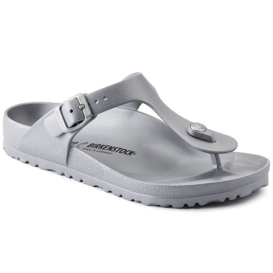 Birkenstock Gizeh Eva Metallic Silver Regular Width | Sandals