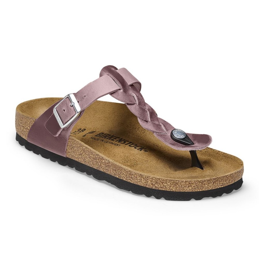 Birkenstock Gizeh Braid Lavender Oiled Leather Regular Width Hard Footbed | Sandals