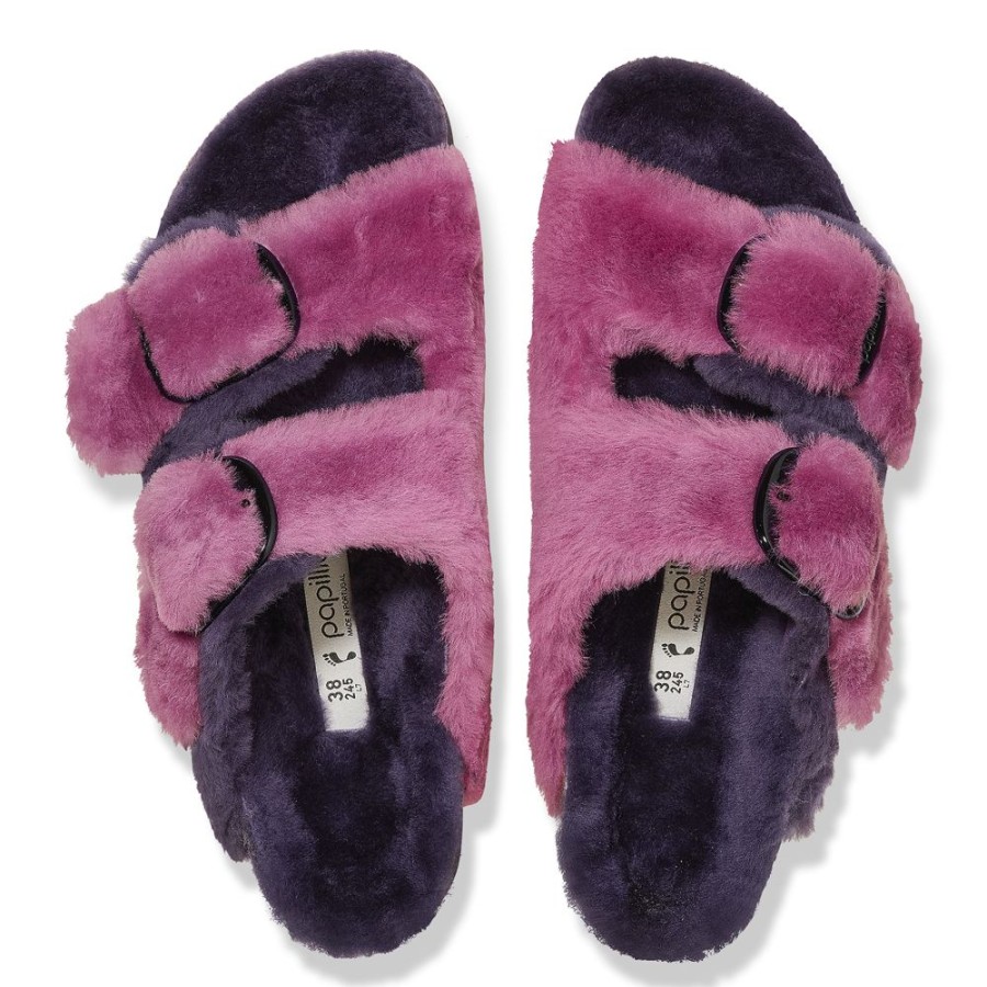 Birkenstock Arizona Big Platform Berry Shearling Narrow Width | Sandals