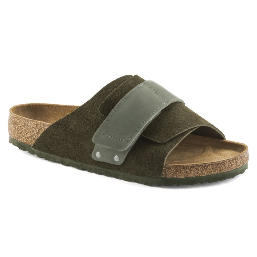 Birkenstock Kyoto Thyme Suede Leather Regular Width Hard Footbed | Sandals