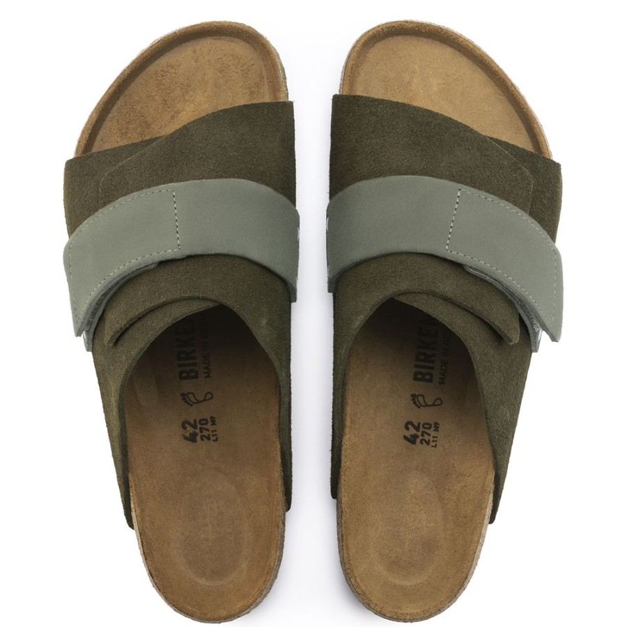 Birkenstock Kyoto Thyme Suede Leather Regular Width Hard Footbed | Sandals