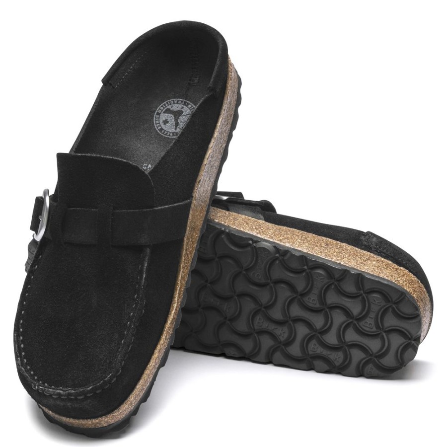 Birkenstock Buckley Black Suede Leather Narrow Width | Clogs