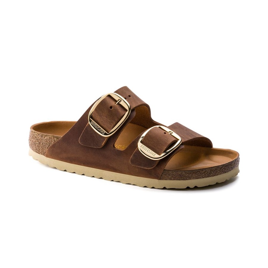 Birkenstock Arizona Big Buckle Cognac Oiled Leather Narrow Width | Sandals