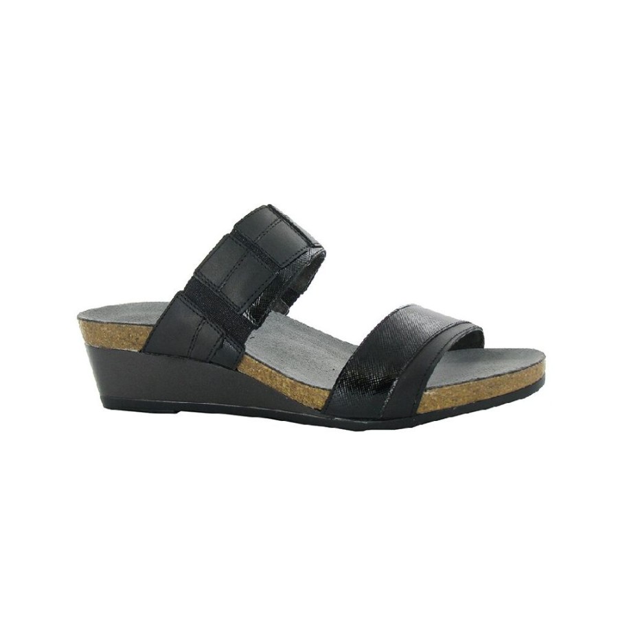 Naot Royalty Jet Black Leather | Sandals