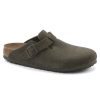 Birkenstock Boston Thyme Suede Leather Regular Width Hard Footbed | Casual