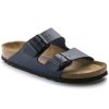 Birkenstock Arizona Birko-Flor Blue Regular Width Soft Footbed | Sandals